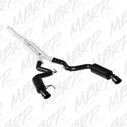 MBRP 15-19 Ford Mustang EcoBoost 2.3L Black 3in Cat Back Dual Split Rear Exit (Race Version) mbrpS7275BLK