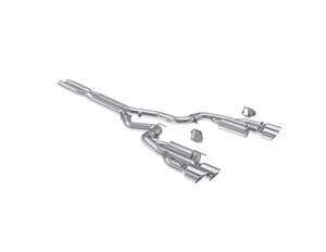 MBRP 2024+ Ford Mustang 5.0L Alum. SS 3in Cat-Back Dual Split Exhaust w/ Quad Tips (Valve Delete) mbrpS7282AL