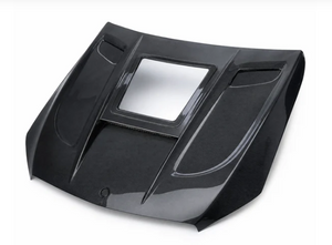 German Car Accessories 2015-2023 Mercedes C-Class/C43 AMG Glass Engine Cover V2 Carbon Fiber Hood | W205