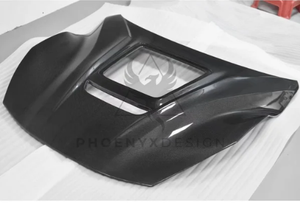 Phoenyx Design Ferrari F12 | Carbon Fiber Front Hood with Clear Engine Cover