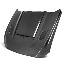Anderson Composites Type-AB Ram Air Double Sided Carbon Fiber Hood For 2018-2023 Ford Mustang AC-HD18FDMU-AB-DS