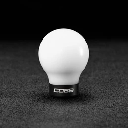 COBB Subaru 6-Speed COBB Shift Knob - White w/Stealth Black Collar (Non-Weighted) cobb213350-W-BK