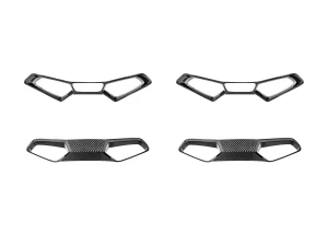 AutoTecknic Dry Carbon Fiber Seat Belt Outlet 4-Piece Front + Rear Cover Set - BMW G8X M2 / M3 / M4