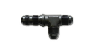 Vibrant -8AN Bulkhead Adapter Tee on Run Fittings - Anodized Black Only vib10627