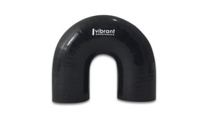 Vibrant 4 Ply Reinforced Silicone Elbow Connector - 1.25in ID x 5.50in Leg 180 Deg Elbow (Black) vib19656