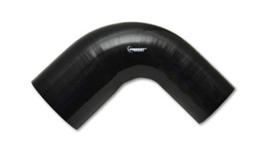 Vibrant 1.5in ID x 1.75in ID x 4in Long Gloss Black Silicone 90 Degree Transition Elbow vib19786 Vibrant 1.5in ID x 1.75in ID x 4in Long Gloss Black Silicone 90 Degree Transition Elbow vib19786