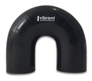 Vibrant 4 Ply Reinforced Silicone Elbow Connector - 1.75in ID x 5.50in Leg 180 Deg Elbow (BLACK) vib19660