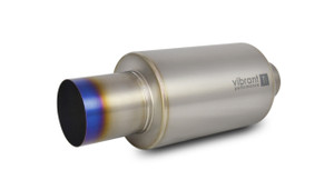 Vibrant Titanium Muffler w/Straight Cut Burnt Tip 3in. Inlet / 3in. Outlet vib17562