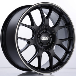 BBS CH-R 19x8.5 5x120 ET32 Satin Black Polished Rim Protector Wheel -82mm PFS/Clip Required bbsCH104BPO