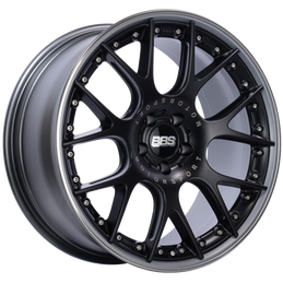 BBS CH-RII 20x9 5x112 ET30 Satin Black Center Platinum Lip SS Rim Prot Wheel -82mm PFS/Clip Req bbsCH652BPPO