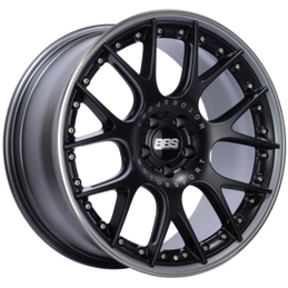 BBS CH-RII 22x10.5 5x112 ET26 Satin Black Center Platinum Lip SS Rim Protector Wheel - 82mm PFS Req. bbsCH7203BPPO