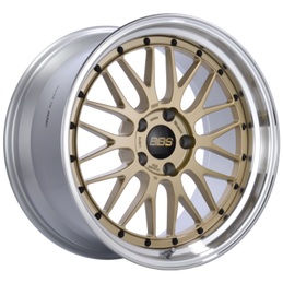 BBS LM 19x10 5x114.3 ET40 Gold Center Diamond Cut Lip Wheel - 82mm PFS/Clip Required bbsLM119HGPK