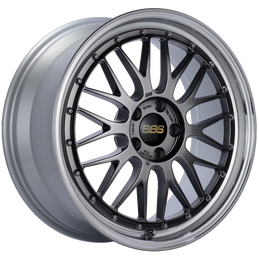 BBS LM 19x8.5 5x112 ET48 Diamond Black Center Diamond Cut Lip Wheel -82mm PFS/Clip Required bbsLM249DBPK