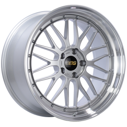 BBS LM 20x10 5x120 ET33 Diamond Silver Center Diamond Cut Lip Wheel -82mm PFS/Clip Required bbsLM284DSPK