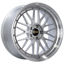 BBS LM 20x9 5x120 ET20 Diamond Silver Center Diamond Cut Lip Wheel -82mm PFS/Clip Required bbsLM283DSPK
