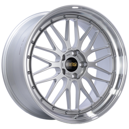 BBS LM 21x10 5x120 ET38 Diamond Silver Center Diamond Cut Lip Wheel -82mm PFS/Clip Required bbsLM261DSPK