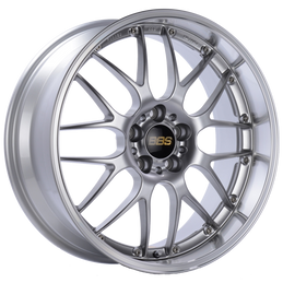 BBS RS-GT 18x8.5 5x120 ET15 Diamond Silver Center Diamond Cut Lip Wheel -82mm PFS/Clip Required bbsRS911HDSPK