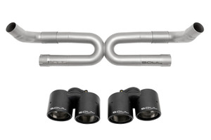 SOUL 17-19 Porsche 991.2 Carrera (non-PSE) Perf. Exhaust w/o Drone Tubes - Base - CF Tips solPOR.9912.ESXC.CFT