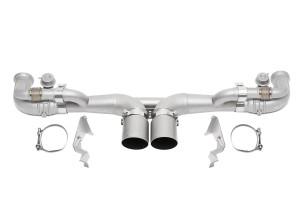SOUL 14-19 Porsche 991 GT3 Modular Competition Exhaust Pkg - Non-Valved - 4in Strght Satin Blk Tips solPOR.991GT3.PKG.SWT4B