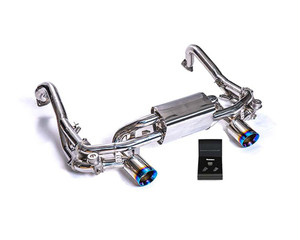 Armytrix Valvetronic Exhaust System Porsche 718 Cayman GT4 2019+ - Blue Coated Tips - P82G4-DS38B