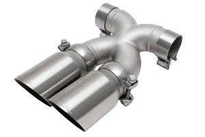 SOUL 05-08 Porsche 987.1 Cayman / Boxster Bolt-On X-Pipe w/ Tips - Long Slash Brushed Finish Tips solPOR.9871.XT.SLTBRL
