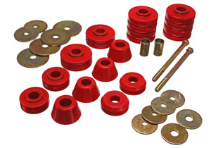 Energy Suspension 67-72 GM 3/4 Ton C-20/C2500 / 1 Ton C-30/C3500 2WD Red Body(cab) Mount Set eng3.4107R