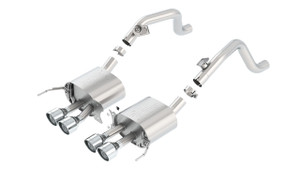 Borla 14-15 Chevy Corvette C7 w/o AFM w/o NPP Atak Rear Section Exhaust Quad Rd RL Tips bor11881 Borla 14-15 Chevy Corvette C7 w/o AFM w/o NPP Atak Rear Section Exhaust Quad Rd RL Tips bor11881