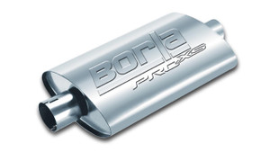 Borla Universal Pro-XS Oval 2.5in Inlet/Outlet Center/Center Notched Muffler bor400496 Borla Universal Pro-XS Oval 2.5in Inlet/Outlet Center/Center Notched Muffler bor400496