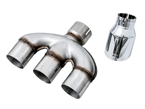 AWE Tuning 17-20 Honda Civic Si 1.5L Turbo Dual-to-Triple Tip Conversion Kit - Chrome Silver Tip  awe3810-52018 AWE Tuning 17-20 Honda Civic Si 1.5L Turbo Dual-to-Triple Tip Conversion Kit - Chrome Silver Tip  awe3810-52018