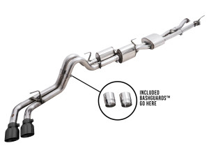 AWE 0FG Exhaust with BashGuard for 3rd Gen Tacoma - Dual Diamond Black Tips - awe3015-33826