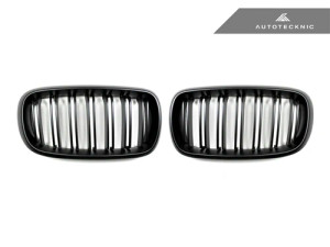 AutoTecknic Dual-Slats Stealth Black Front Grille Set - F15 X5 | F85 X5M & F16 X6 | F86 X6M  ATK-BM-0174-DS-MB AutoTecknic Dual-Slats Stealth Black Front Grille Set - F15 X5 | F85 X5M & F16 X6 | F86 X6M  ATK-BM-0174-DS-MB
