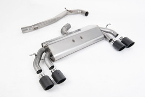 Milltek VW Golf MK7.5 Non-Valved & Non-Resonated (Louder) Cat-Back Race Exhaust System with Carbon Jet-100 Round Tips - SSXVW591