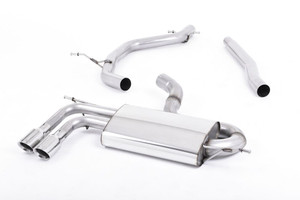 Milltek Audi A3 Non-Resonated (Louder) Cat-Back Exhaust System with Polished Trims - SSXVW149 Milltek Audi A3 Non-Resonated (Louder) Cat-Back Exhaust System with Polished Trims - SSXVW149