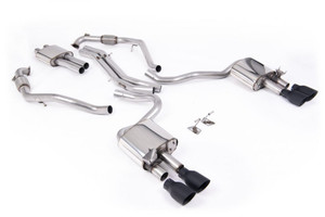 Milltek Audi B9 S5 Coupé & Sportback Resonated Cat-Back with Quad Cerakote Black Trims - SSXAU1121