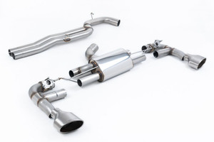Milltek Audi RS3 80MM Non-Resonated Race (Loudest) Cat-Back Exhaust System with Titanium Trims - SSXAU980