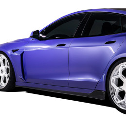 Vorsteiner VRS Tesla Model S Plaid Aero Side Skirts Carbon Fiber PP 2x2 Glossy - TEV3030