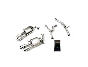 Armytrix Valvetronic Exhaust System Volkswagen Golf R Variant MK8 2.0 Turbo 2021+ - Chrome Silver Tips - VWGV8R-QS38C