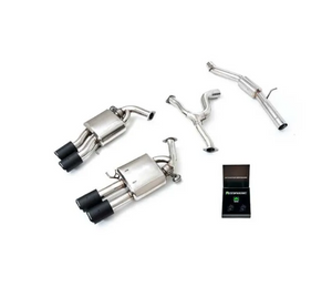 Armytrix Valvetronic Exhaust System Volkswagen Golf R Variant MK8 2.0 Turbo 2021+ - Carbon Fiber Tips - VWGV8R-QC38