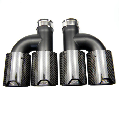 Twenty Two Tuning BMW Dual Black M Performance Style H Shape Carbon Fibre Exhaust Tips Twenty Two Tuning BMW Dual Black M Performance Style H Shape Carbon Fibre Exhaust Tips
