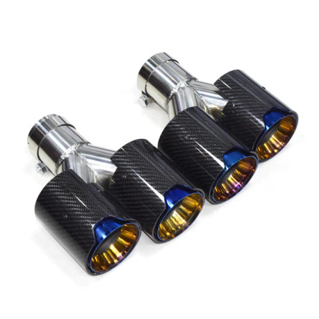 Twenty Two Tuning BMW Dual Blue M Performance Style Carbon Fibre Exhaust Tips