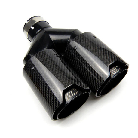 Twenty Two Tuning Replacement - BMW M Performance Style Carbon Fibre Dual Black Exhaust Tip (Single)