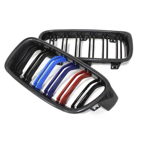 Twenty Two Tuning BMW 3 Series (F30/F31) Tri-Colour M Style Carbon Fibre Front Grilles