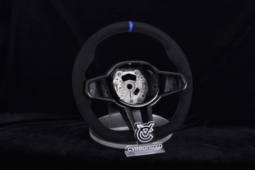Cvrbonized Blue Stripe LCI Style Steering Wheel - G8X | M2 | M3 | M4 | Cvrbonized Blue Stripe LCI Style Steering Wheel - G8X | M2 | M3 | M4 |