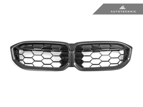 AutoTecknic Dry Carbon Fiber Honeycomb Front Grille - G20 3-Series LCI  ATK-BM-0620-HC-CF