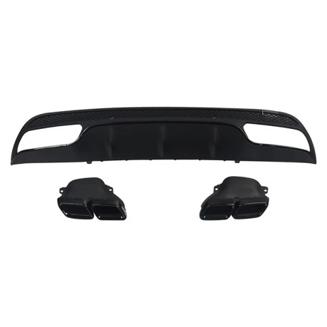 Twenty Two Tuning Mercedes Benz C-Class/C43 (W205/S205) C63 Style Black Rear Diffuser And Exhaust Tips