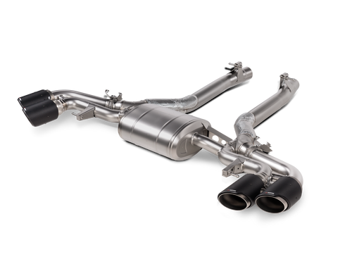 Akrapovic 2024+ BMW X5M / X6M (Face Lift) Slip-On Line (Titanium) w/Carbon Fiber Tips  akrS-BM/T/35H
