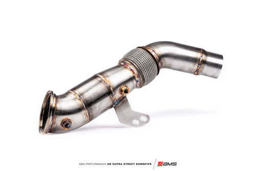 AMS Performance Toyota GR Supra Street Downpipe w/ GESI Catalytic Converter - amsAMS.38.05.0001-2 AMS Performance Toyota GR Supra Street Downpipe w/ GESI Catalytic Converter - amsAMS.38.05.0001-2