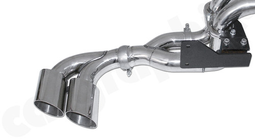 CARGRAPHIC Double-End Tailpipe Set - 4x 89mm - Round - w/o Exhaust Valves - For Ferrari F430 / F430 Spider 4.3L V8 - CARFE430ERSS
