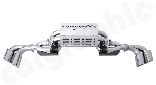 CARGRAPHIC Sport Rear Silencer Set w/4x 89mm Tailpipes (Round) - w/o Exhaust Valves - Super Sound (High Tone) For Ferrari F430 / F430 Spider 4.3L V8 - CARFE430RS