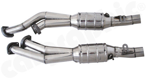CARGRAPHIC Sport Catalytic Converter Set w/2x 200CPSI HD Catalytic Converters For Ferrari 612 Scaglietti 5.7L V12 - CARFE612KATOBD2